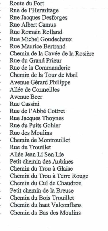 liste rues subvention mairie